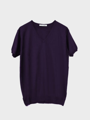 T-shirt scollo v viola
