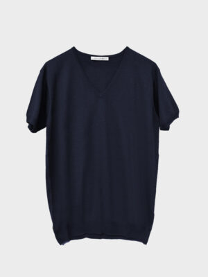 T-shirt scollo v navy