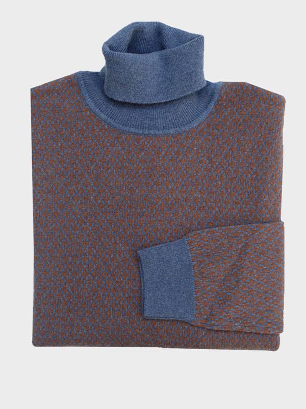 Teodoro dolcevita in cashmere baltic piegato Teodoro dolcevita in cashmere baltic piegato