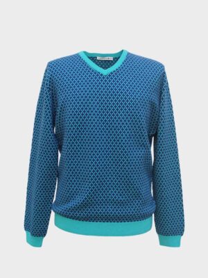 Teodoro scollo v in cashmere acqua