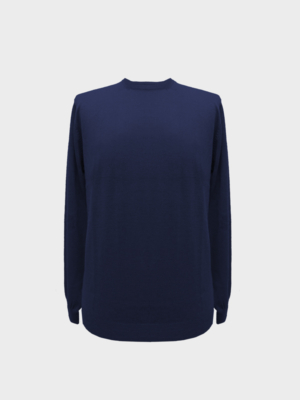 Girocollo cashmere pettinato navy