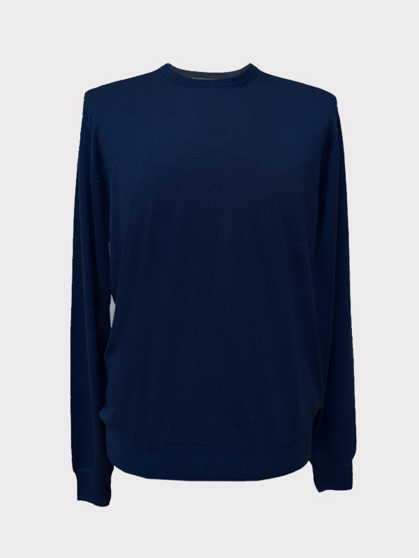 Girocollo seta cashmere navy Girocollo seta cashmere navy