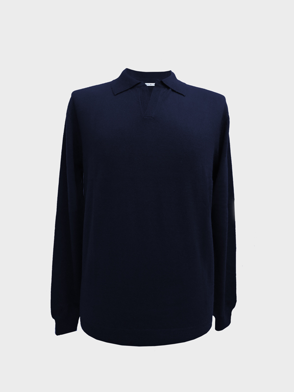 Polo seta cashmere navy Polo seta cashmere navy