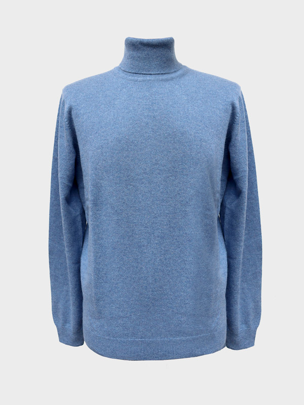Dolcevita in cashmere jeans chiaro Dolcevita in cashmere jeans chiaro
