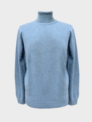 Dolcevita in cashmere jeans melange chiaro