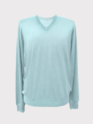 Scollo V seta cashmere sky